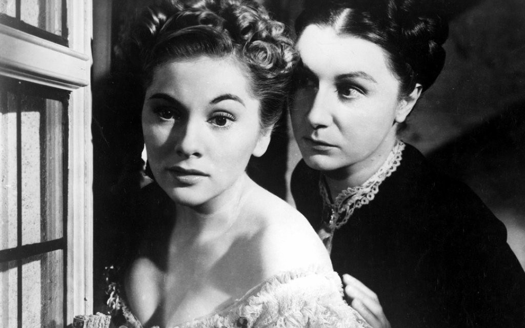 Image: Photograph of two women in an old film.