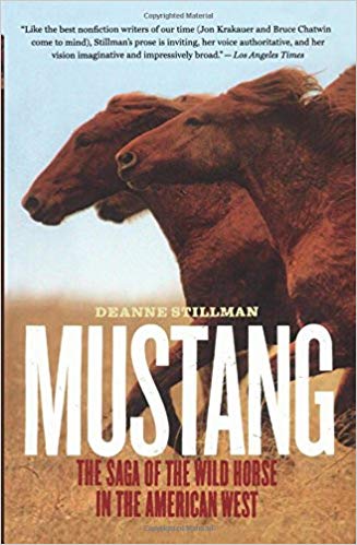 Cover image of the book Mustang with horses galloping across a field.