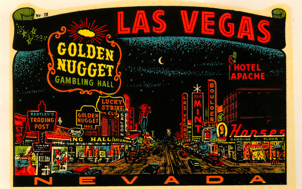 Image: Vintage sticker featuring Las Vegas.